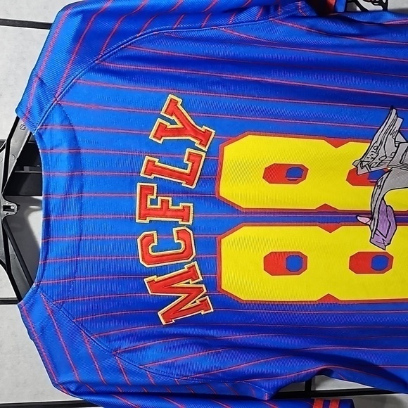 Back to the Future Marty McFly Pinstripe Baseball Jersey Size Large NWT - Picture 11 of 12